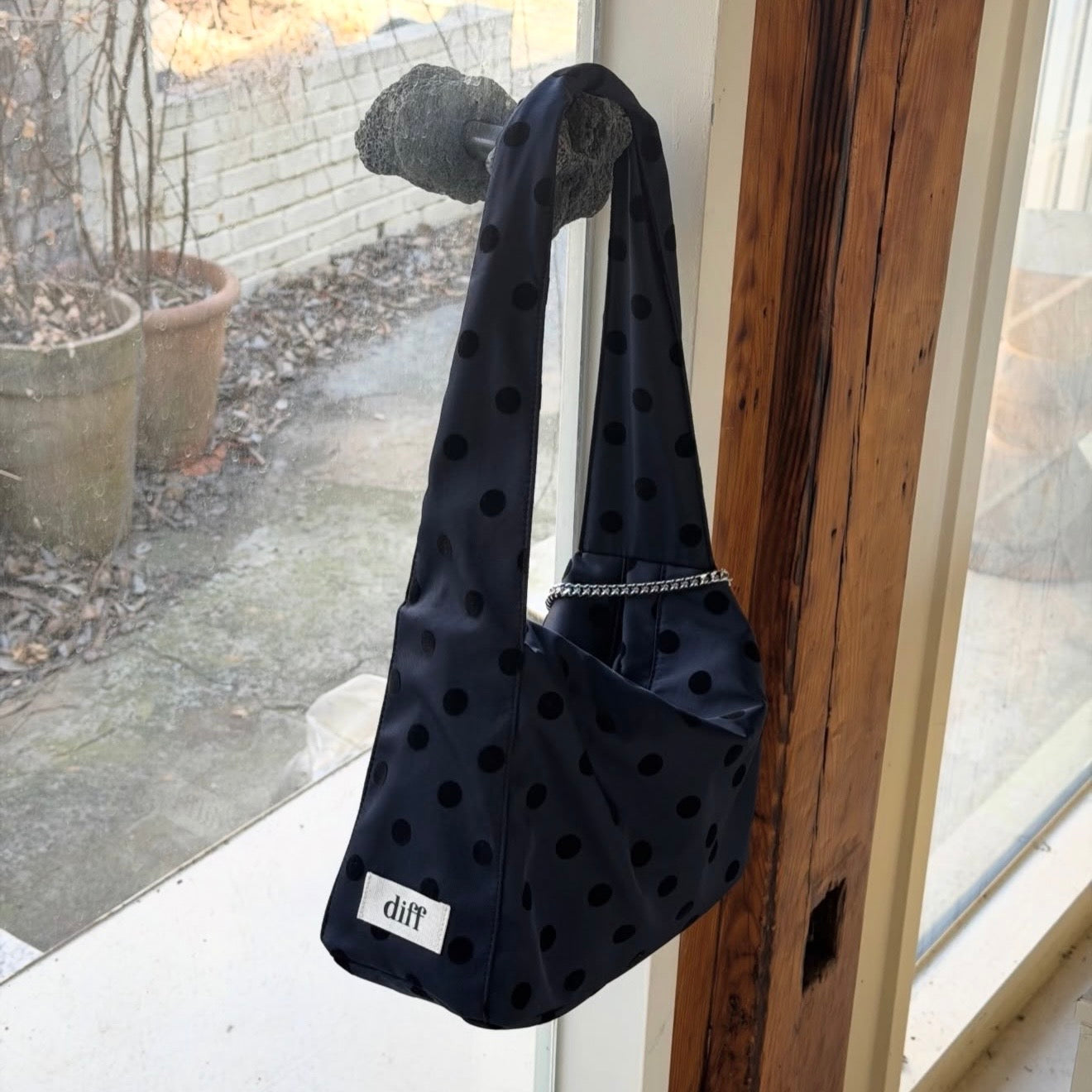 [Spring Edition] Navy Polka Dot Bag - Medium/Large